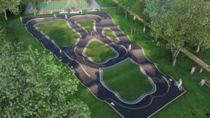 Vue 3D du pumptrack de Vergt