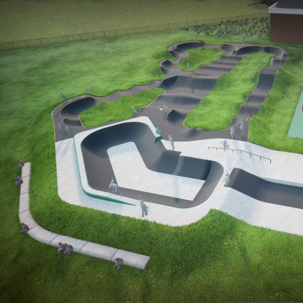 Vue 3D du skatepark de Santes, by Evolving Skatepark
