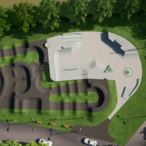 Vue 3D du skatepark d'Isbergues, by Evolving Skatepark