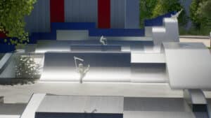 Vue 3D du skatepark de Gap, conçu par Evolving Skatepark