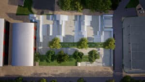 Vue 3D du skatepark de Gap, conçu par Evolving Skatepark